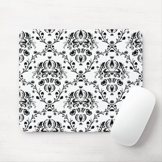 White en Black Damask Muismat (Met muis)