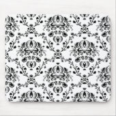 White en Black Damask Muismat (Voorkant)
