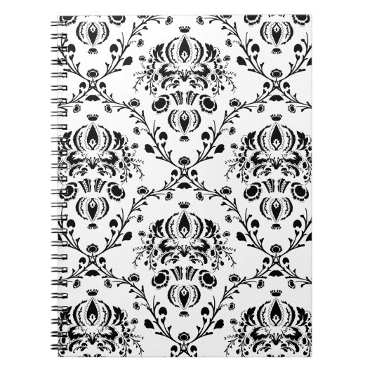 White en Black Damask Notitieboek (Voorkant)