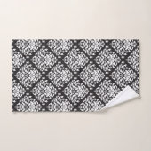 White en Black Damask Pattern Bad Handdoek (Handdoek)