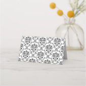 White en Black Damask Plaatskaartje (Voorkant)