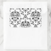 White en Black Damask Rechthoekige Sticker (Tas)