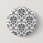 White en Black Damask Ronde Button 5,7 Cm (Voorkant)