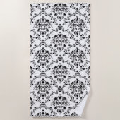 White en Black Damask Strandlaken (Voorkant)