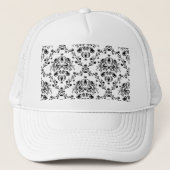 White en Black Damask Trucker Pet (Voorkant)