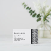 White en Black Damask Visitekaartje (Staand voorkant)