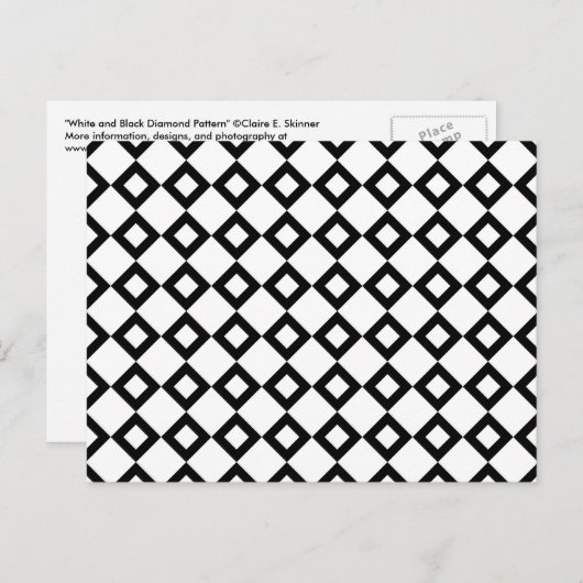 White en Black Diamond Pattern Briefkaart (Voorkant / Achterkant)