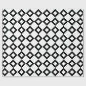 White en Black Diamond Pattern Cadeaupapier (Vlak)