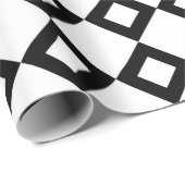 White en Black Diamond Pattern Cadeaupapier (Rol Hoek)