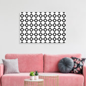 White en Black Diamond Pattern Canvas Afdruk (Insitu (Woonkamer))