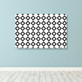 White en Black Diamond Pattern Canvas Afdruk (Insitu (Houten vloer))