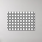 White en Black Diamond Pattern Canvas Afdruk (Voorkant)