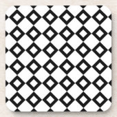 White en Black Diamond Pattern Drankjes Onderzetter (Voorkant)