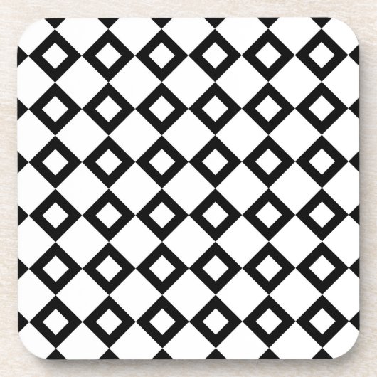 White en Black Diamond Pattern Drankjes Onderzetter (Voorkant)