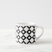 White en Black Diamond Pattern Espresso Kop (Rechts)