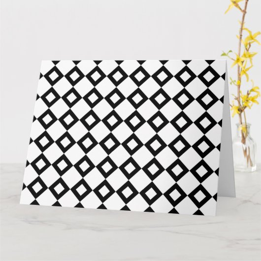 White en Black Diamond Pattern Kaart (Gele Bloem)