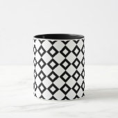 White en Black Diamond Pattern Mok (Midden)