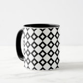 White en Black Diamond Pattern Mok (Voorkant links)
