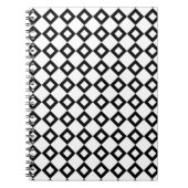 White en Black Diamond Pattern Notitieboek (Voorkant)