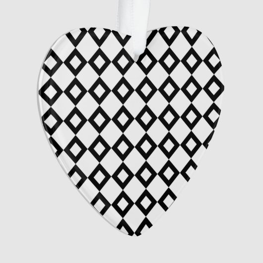 White en Black Diamond Pattern Ornament (voorkant)