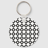 White en Black Diamond Pattern Sleutelhanger (Voorkant)