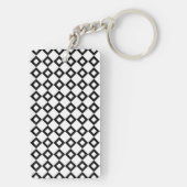 White en Black Diamond Pattern Sleutelhanger (achterkant)