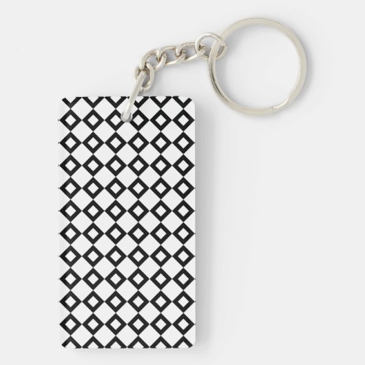 White en Black Diamond Pattern Sleutelhanger (achterkant)
