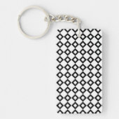 White en Black Diamond Pattern Sleutelhanger (Voorkant)