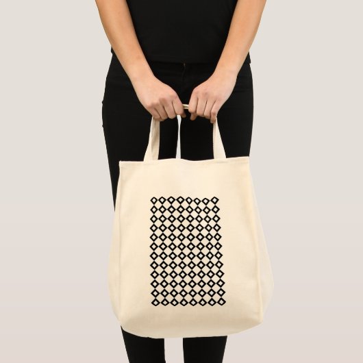 White en Black Diamond Pattern Tote Bag (Voorkant (product))