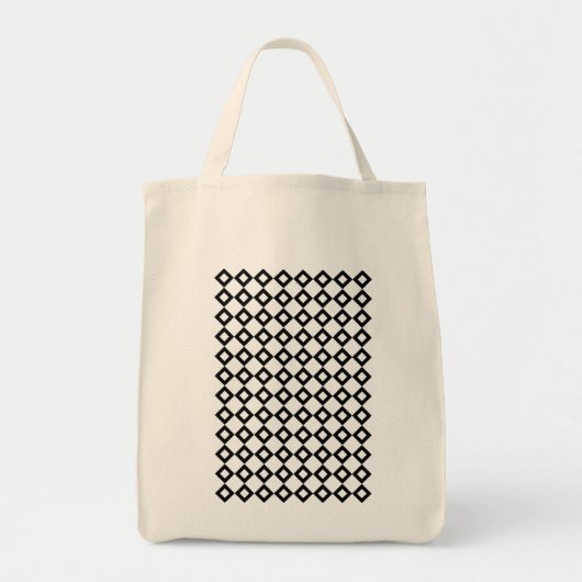 White en Black Diamond Pattern Tote Bag (Voorkant)