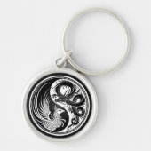 White en Black Dragon Phoenix Yin Yang Sleutelhanger (Voorkant)