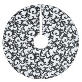 White en Black Elegant Damask Kerstboom Rok (Voorkant)