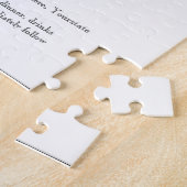 White en Black Floral Filigree Wedding Invitation Legpuzzel (Zijkant)