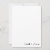 White en Black Floral Scroll  Wedding Kaart (Achterkant)