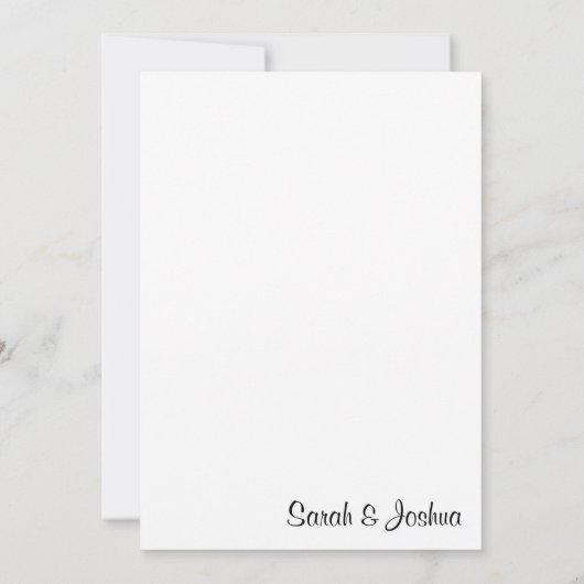 White en Black Floral Scroll  Wedding Kaart (Achterkant)