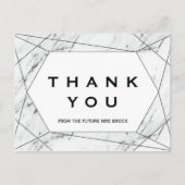 White en Black Geometric Marble Dank je Briefkaart (Voorkant)