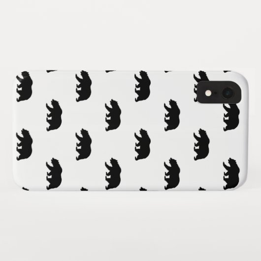 White en Black Grizzly Beer Pattern Case-Mate iPhone Case (Achterkant (horizontaal))