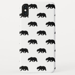 White en Black Grizzly Beer Pattern iPhone XS Max Hoesje