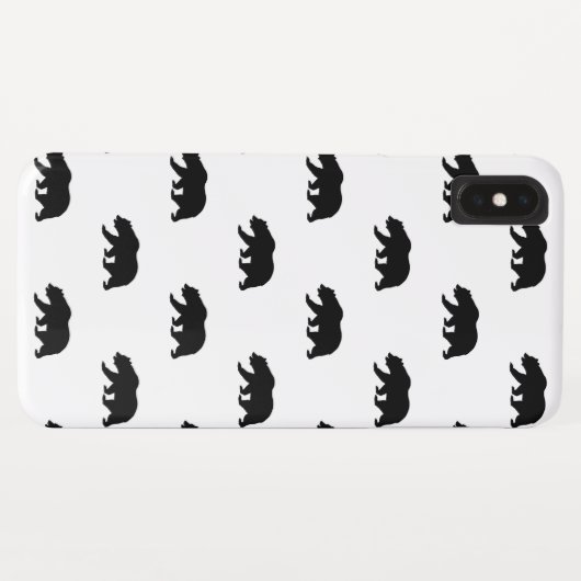 White en Black Grizzly Beer Pattern Case-Mate iPhone Case (Achterkant (horizontaal))