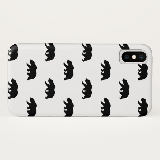 White en Black Grizzly Beer Pattern Case-Mate iPhone Case (Achterkant (horizontaal))