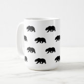 White en Black Grizzly Beer Pattern Koffiemok (Voorkant links)