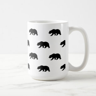White en Black Grizzly Beer Pattern Koffiemok