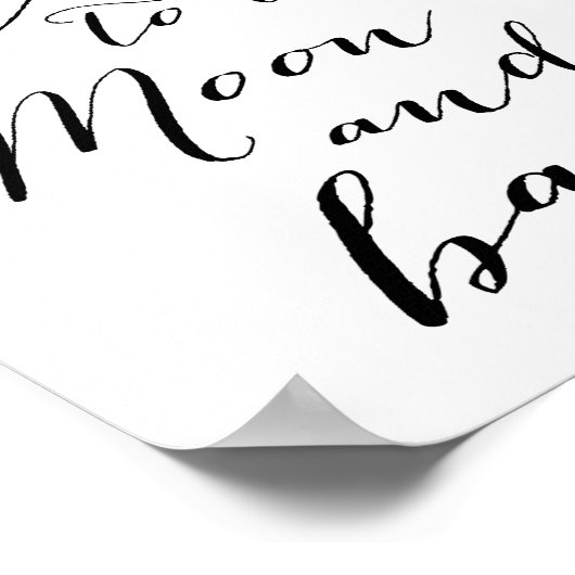 White en Black I Love You Poster Matte 8x10 (Hoek)