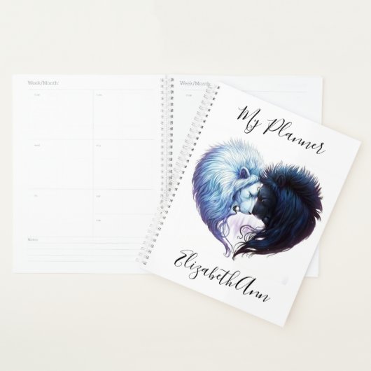 White en Black Lion Planner (Display)