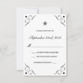 White en Black Lone Star Wedding RSVP-kaarten RSVP Kaartje (Voorkant)