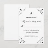 White en Black Lone Star Wedding RSVP-kaarten RSVP Kaartje (Voorkant / Achterkant)
