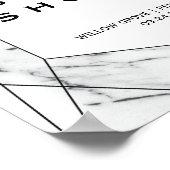 White en Black Marble Vrijgezellenfeest Welkom Poster (Hoek)