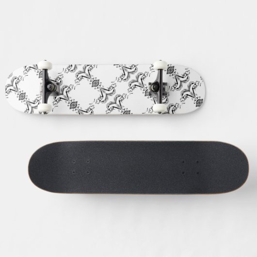 White en Black Mirrored Man HAMbWG Skateboard (Horizontaal)