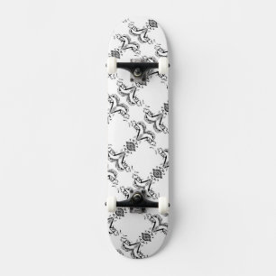 White en Black Mirrored Man HAMbWG Skateboard