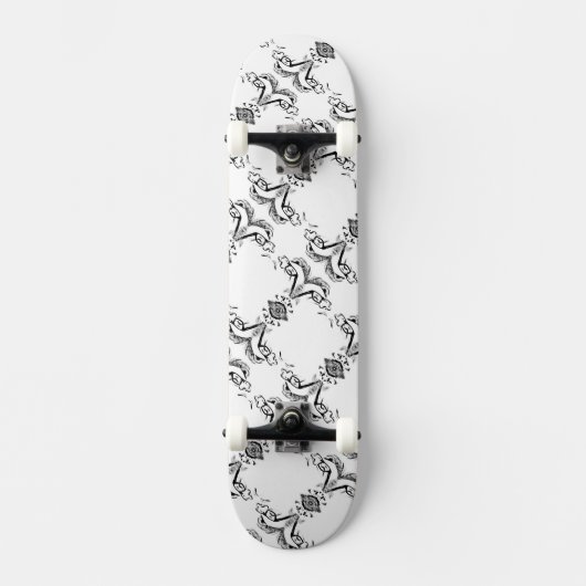 White en Black Mirrored Man HAMbWG Skateboard (Voorkant)